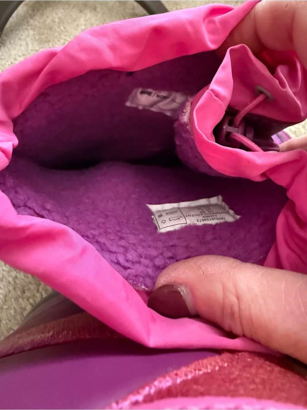 Lands' End Kids Iridescent Pink & Purple Snow Boots